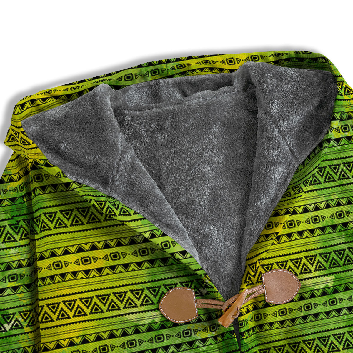 African Ethnic Green Print Men's Windbreaker Jacket-grizzshop