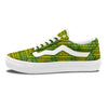 African Ethnic Green Print Skate Shoes-grizzshop