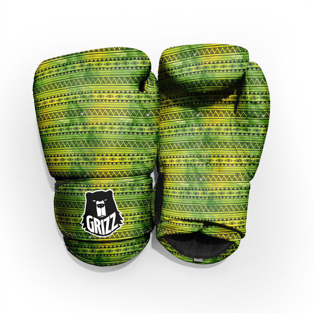 African Ethnic Green Print Pro Boxing Glove