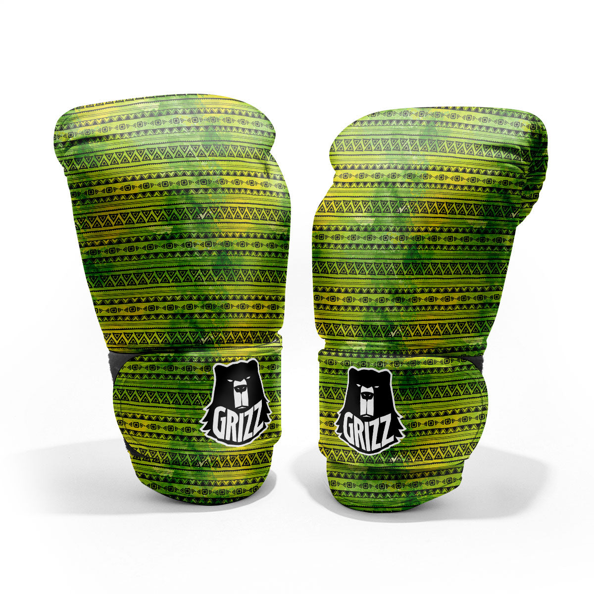 African Ethnic Green Print Pro Boxing Glove