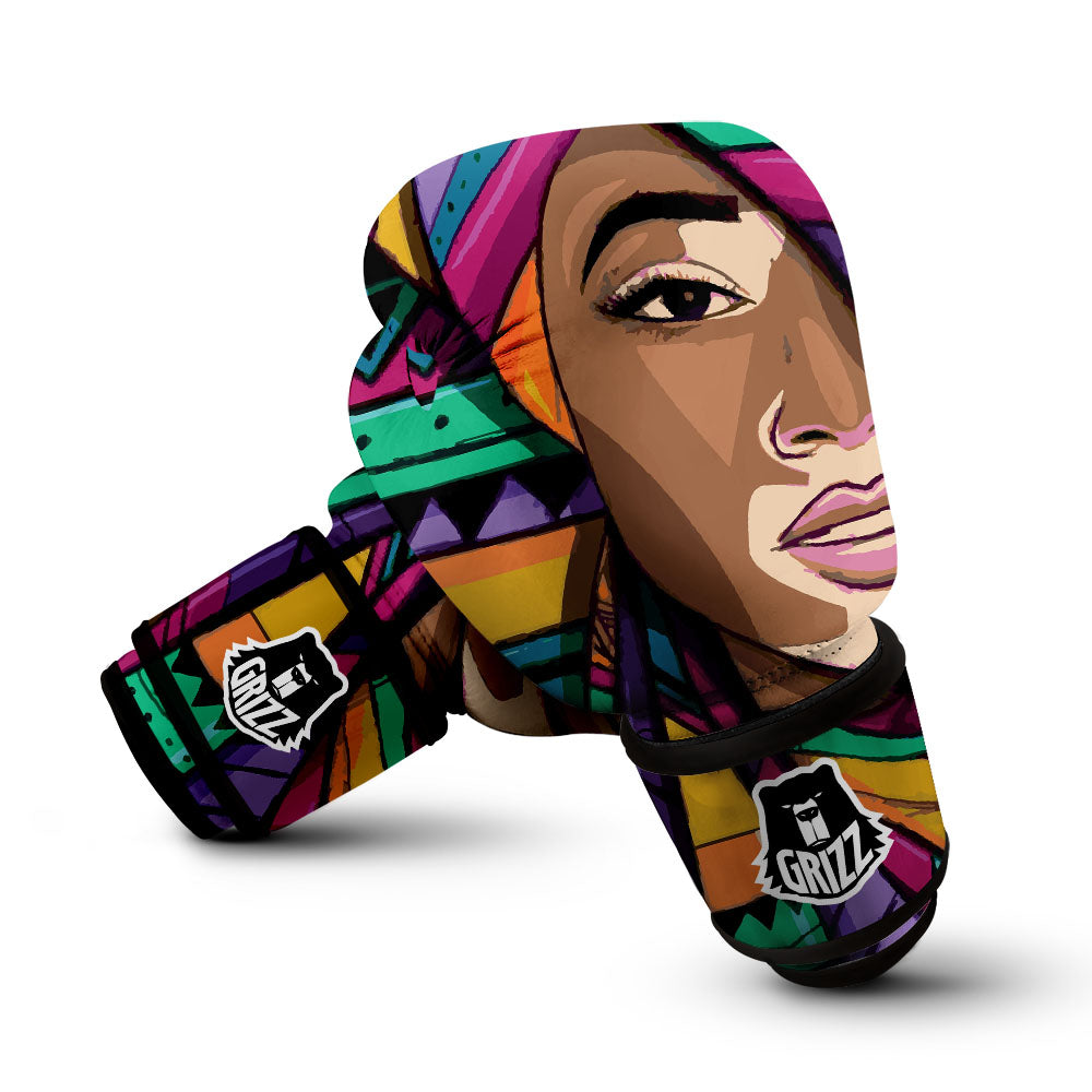 African Girl Art Print Boxing Gloves-grizzshop