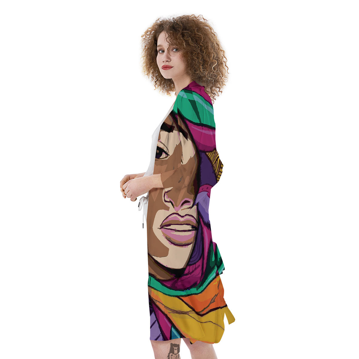 African Girl Art Print Kimono-grizzshop