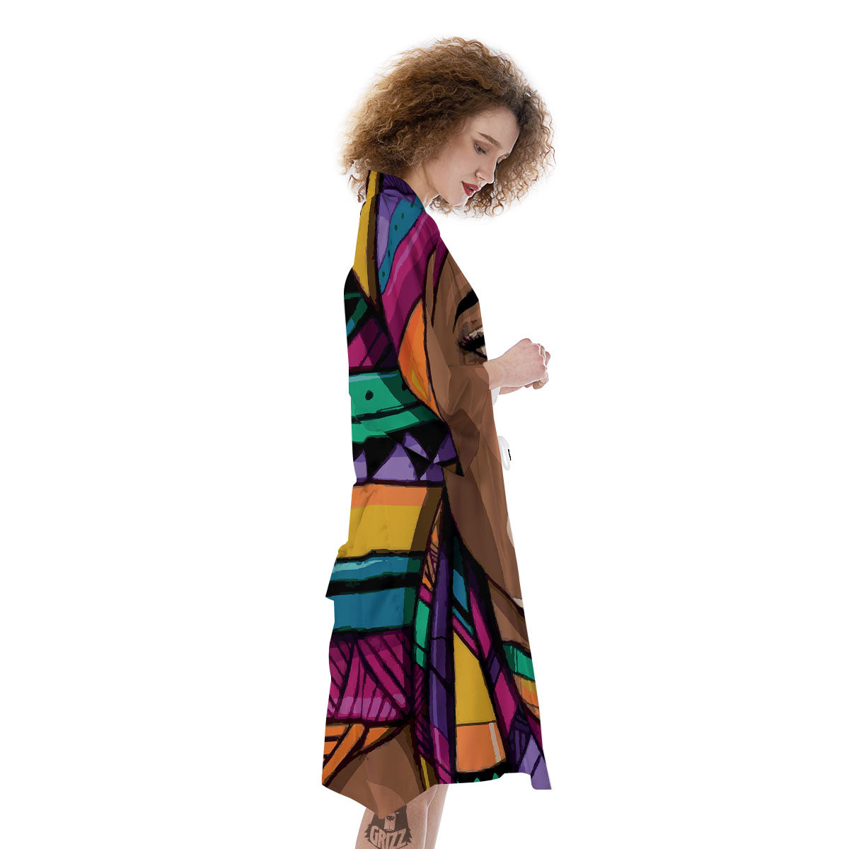 African Girl Art Print Kimono-grizzshop