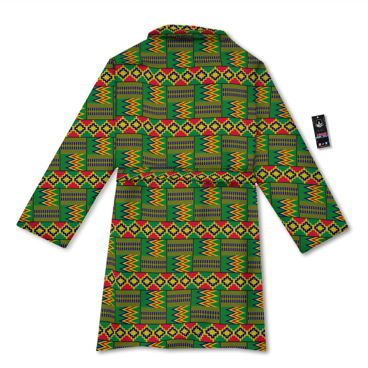African Kente Print Pattern Bathrobe-grizzshop