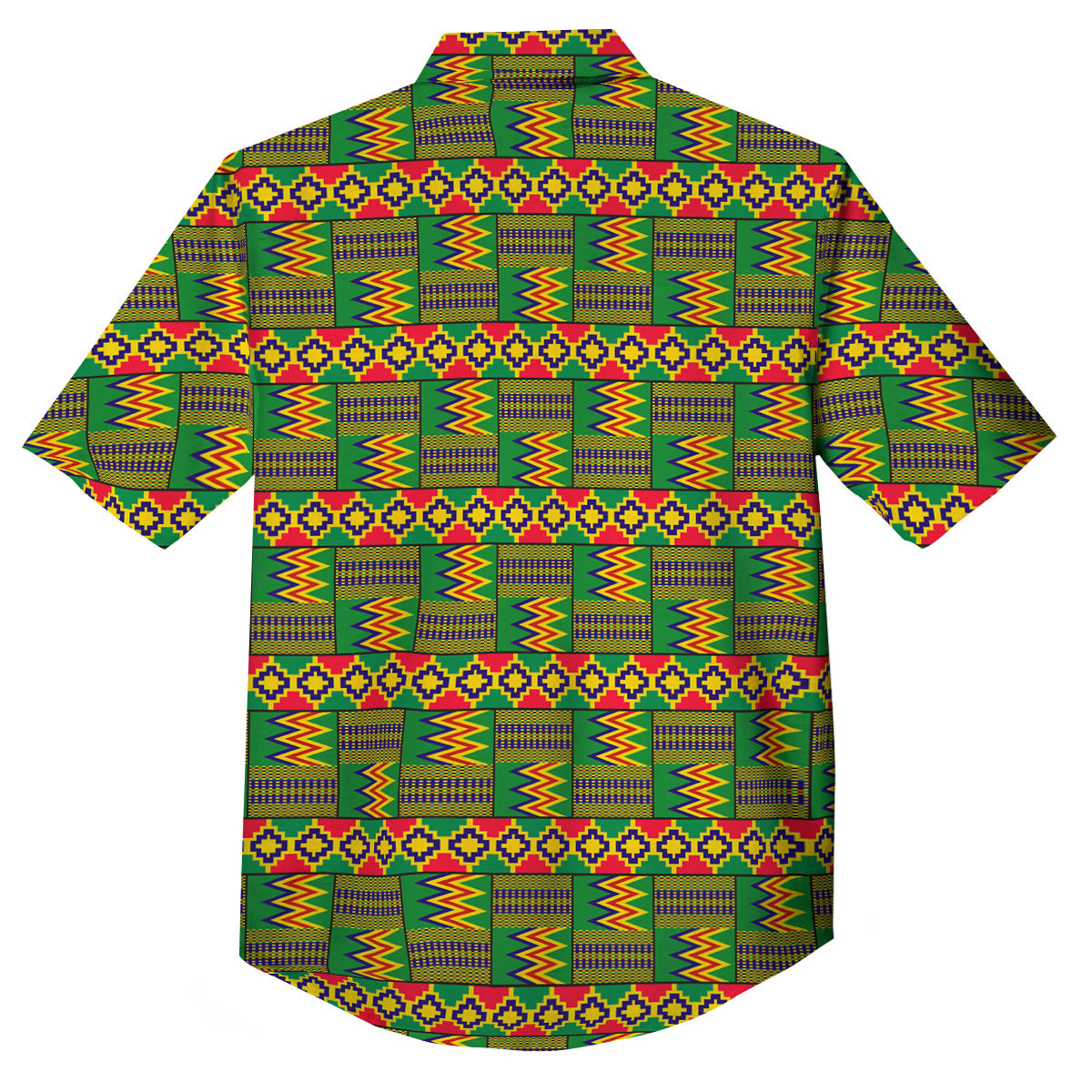 African Kente Print Pattern Button Up Shirt-grizzshop