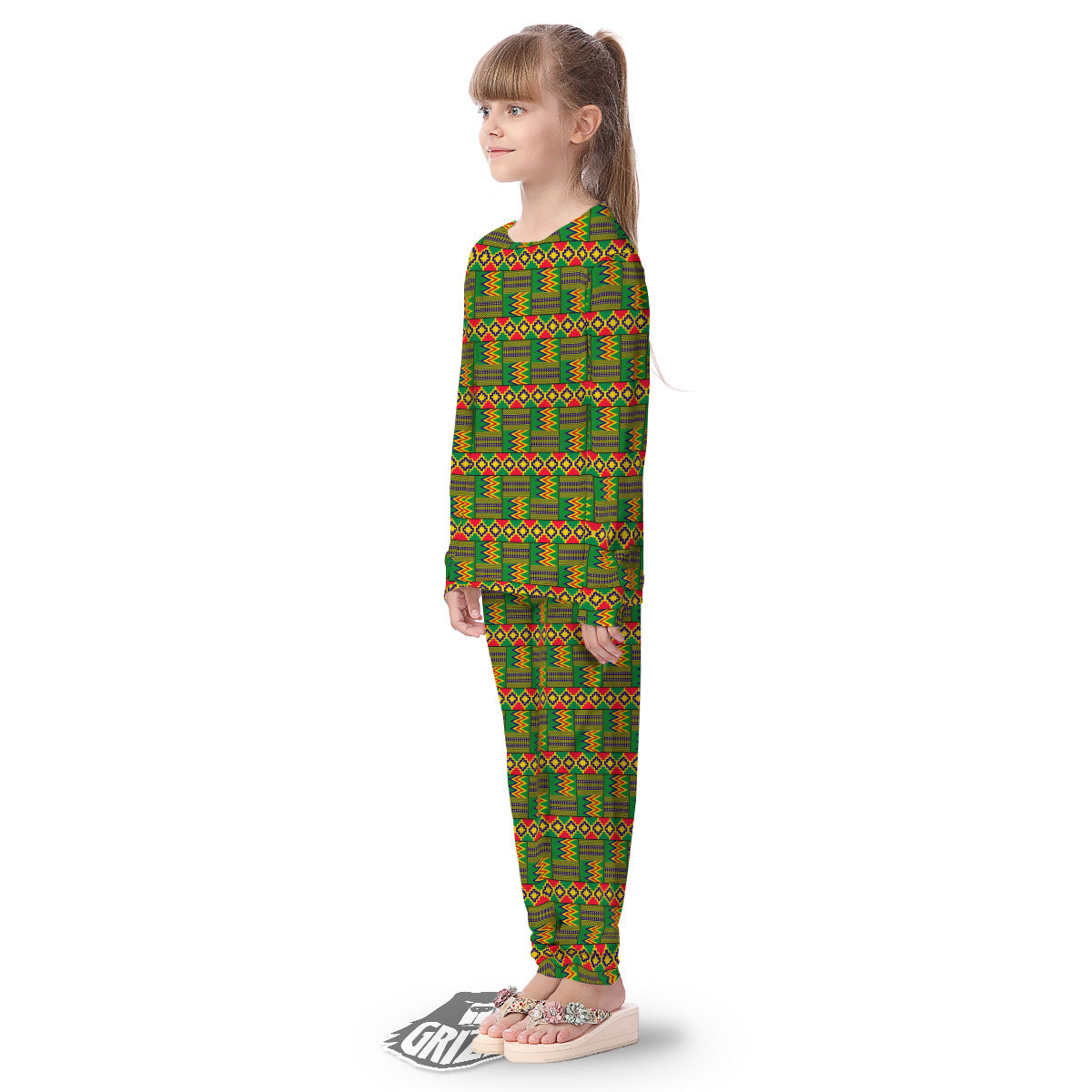 African Kente Print Pattern Kid's Pajamas-grizzshop
