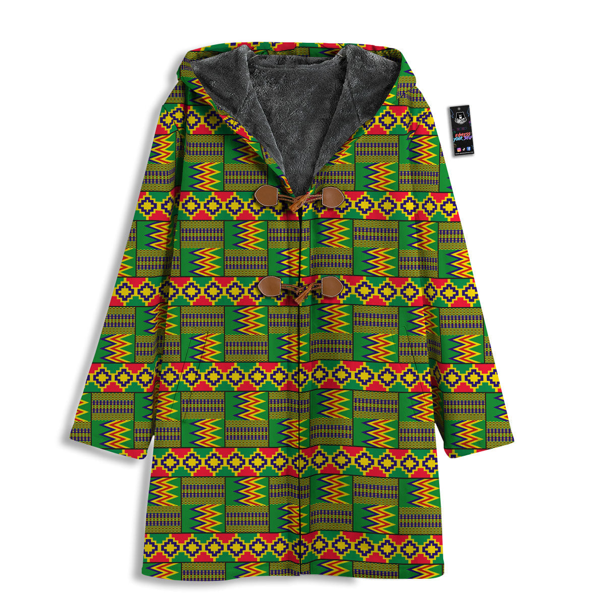 African Kente Print Pattern Men's Windbreaker Jacket-grizzshop