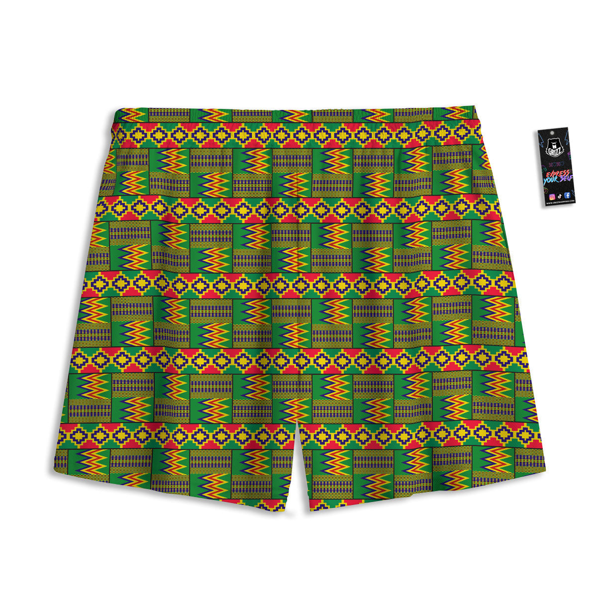 African Kente Print Pattern Mesh Shorts