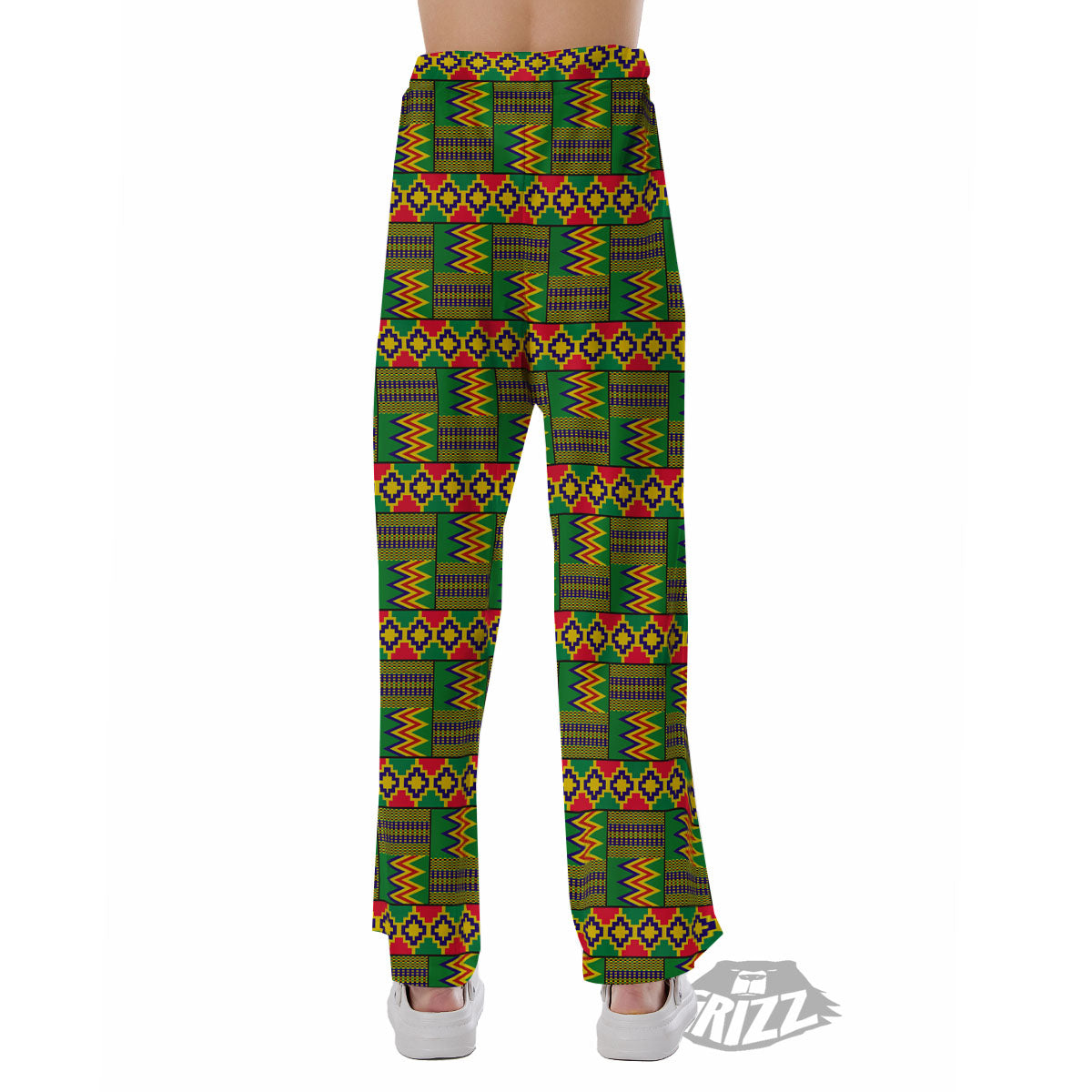 African Kente Print Pattern Pajama Pants-grizzshop