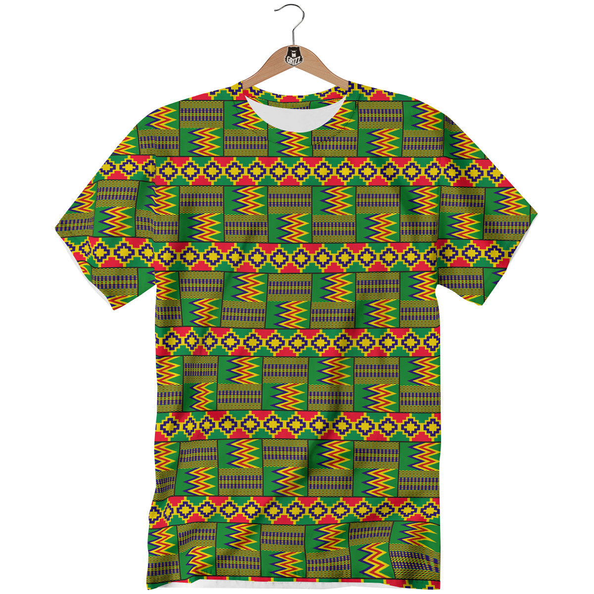 African Kente Print Pattern T-Shirt-grizzshop