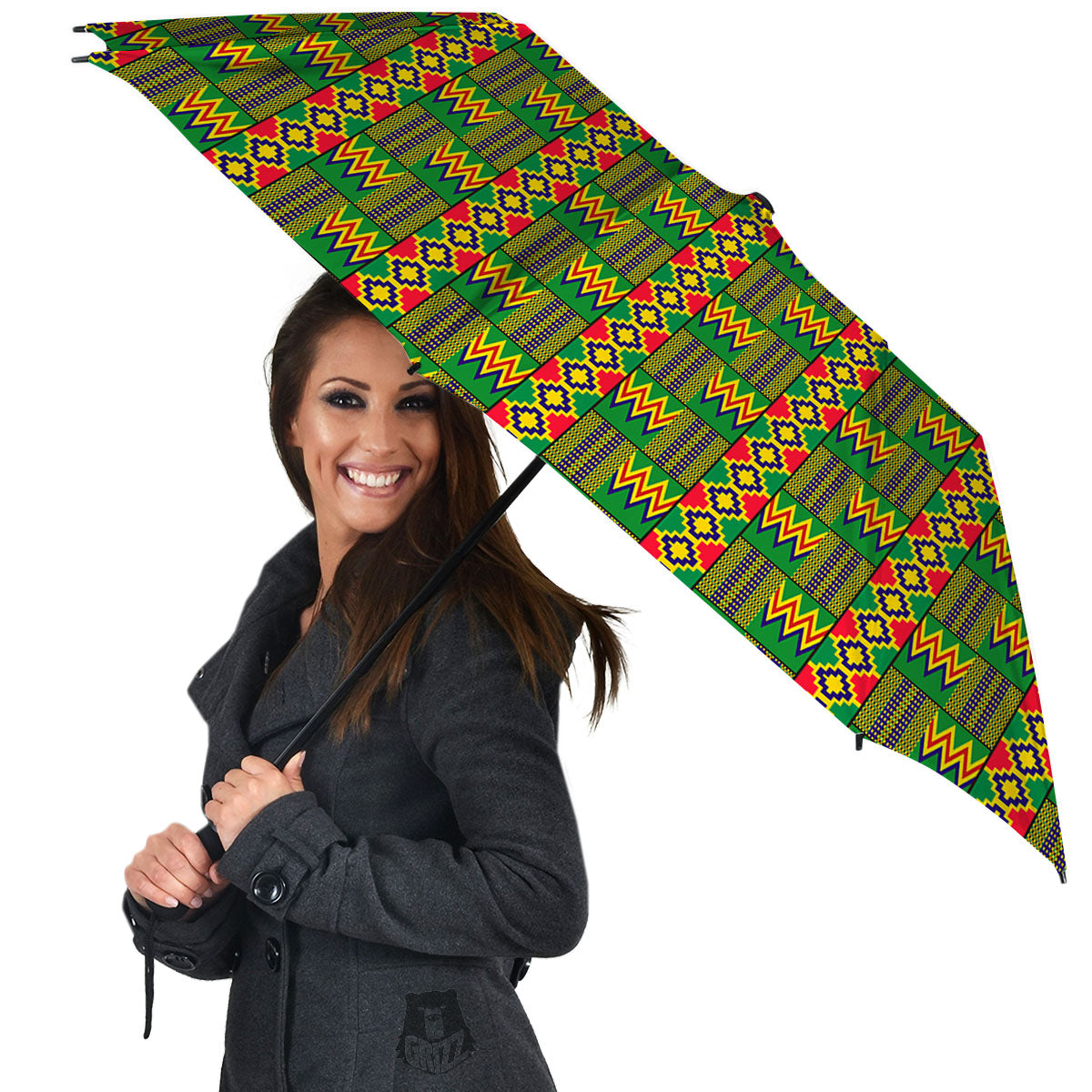 African Kente Print Pattern Umbrella-grizzshop
