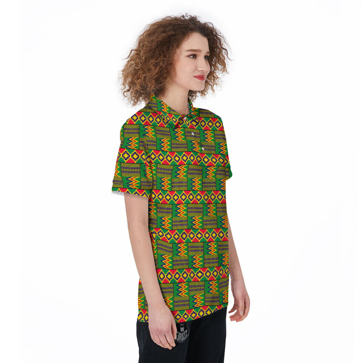 African Kente Print Pattern Women's Golf Shirts-grizzshop