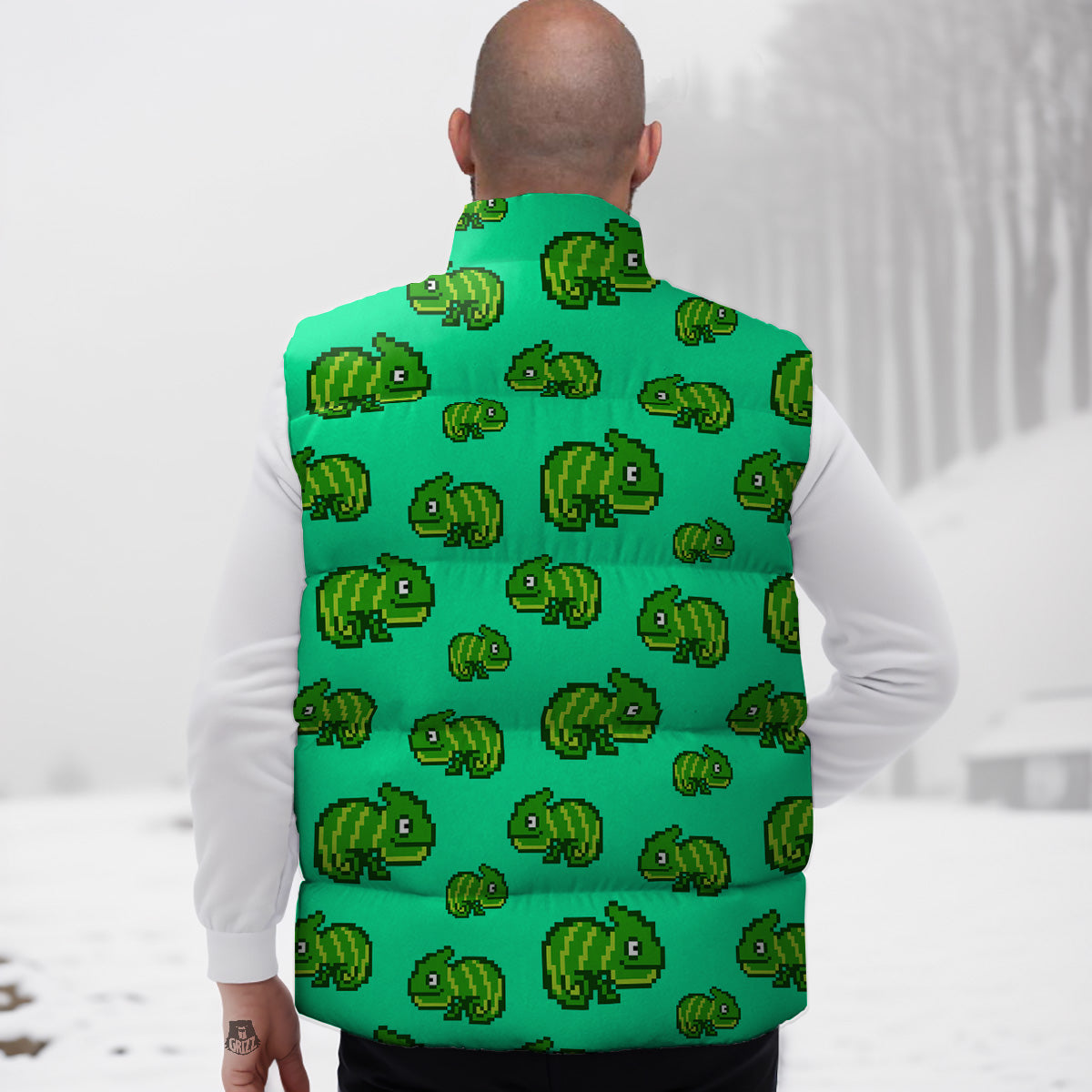 African Kente Yellow Print Pattern Down Vest