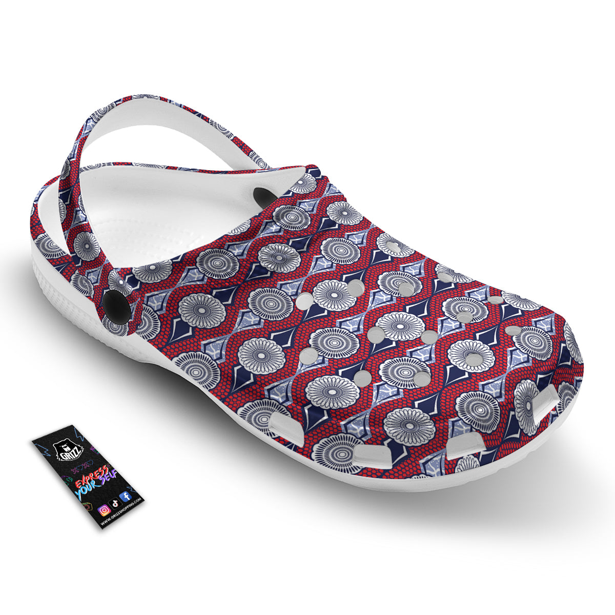 African Kitenge Print Clog-grizzshop