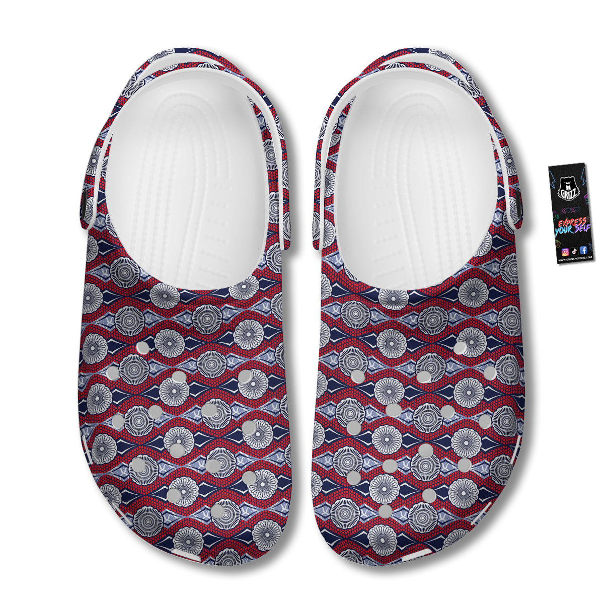 African Kitenge Print Clog-grizzshop