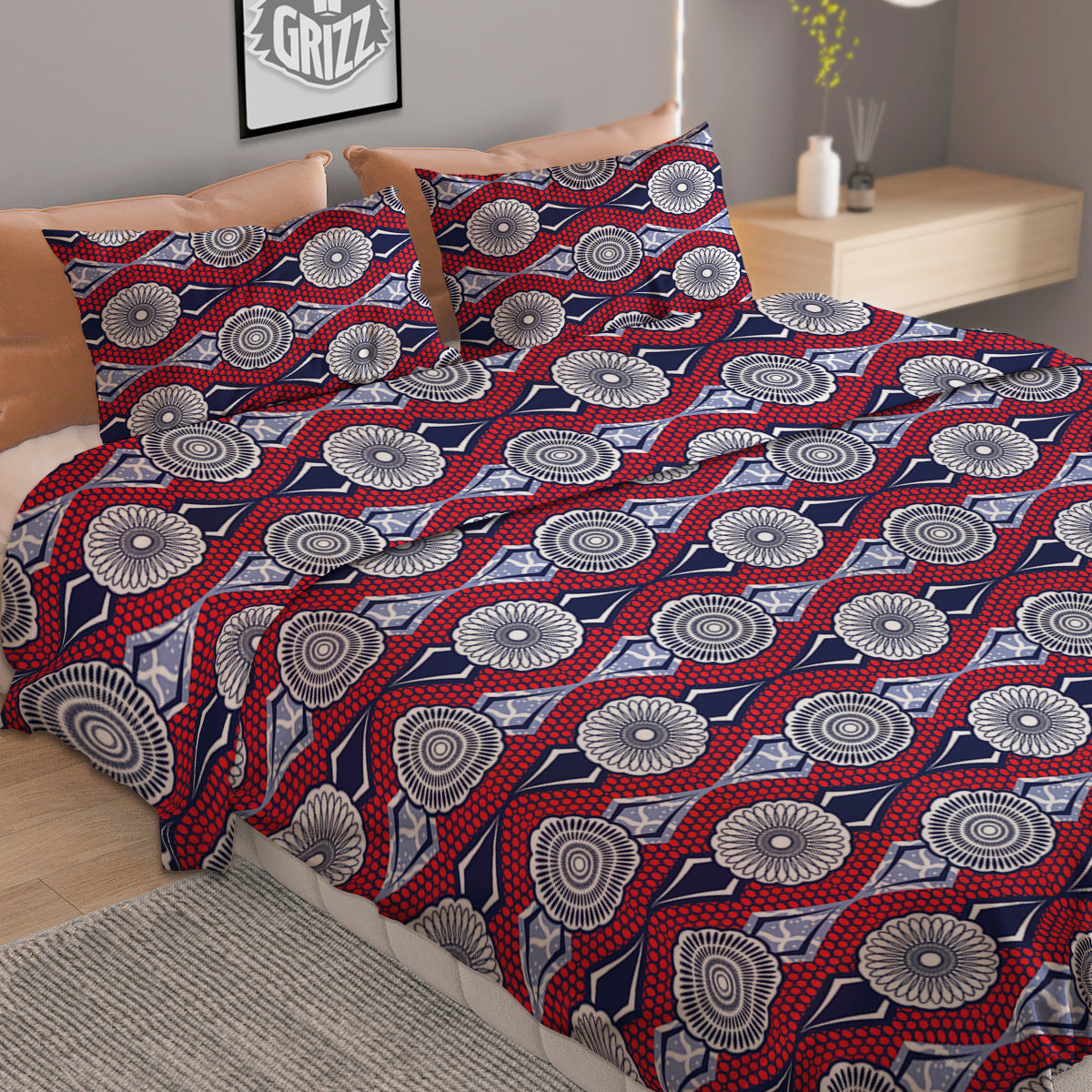 African Kitenge Print Duvet Cover Bedding Set