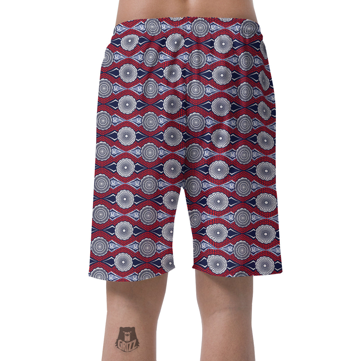 African Kitenge Print Men's Shorts-grizzshop