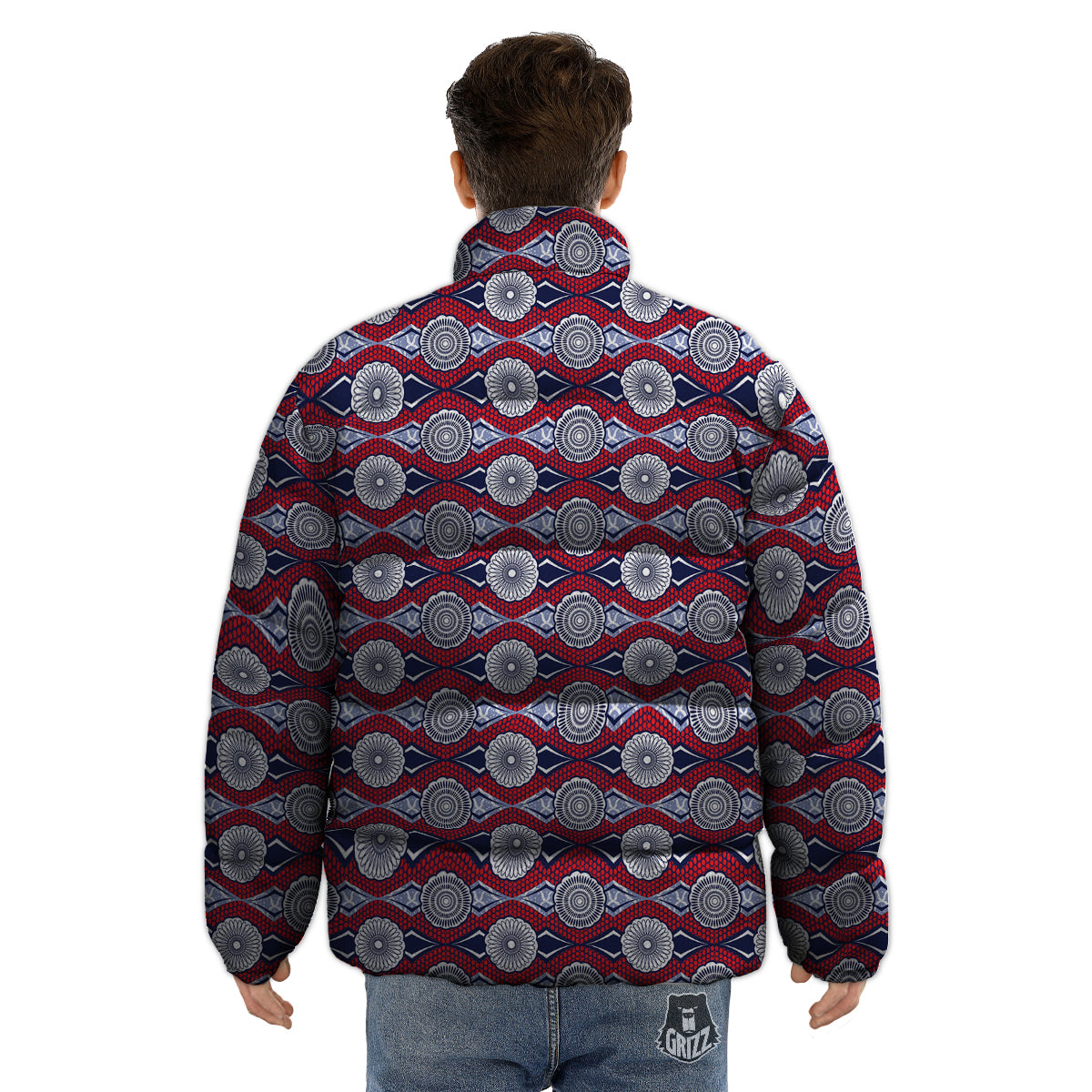 African Kitenge Print Puffer Jacket-grizzshop