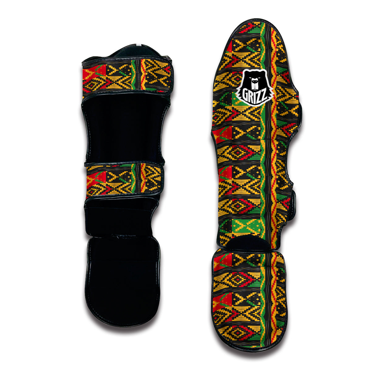 African Pattern Muay Thai Shin Guards-grizzshop