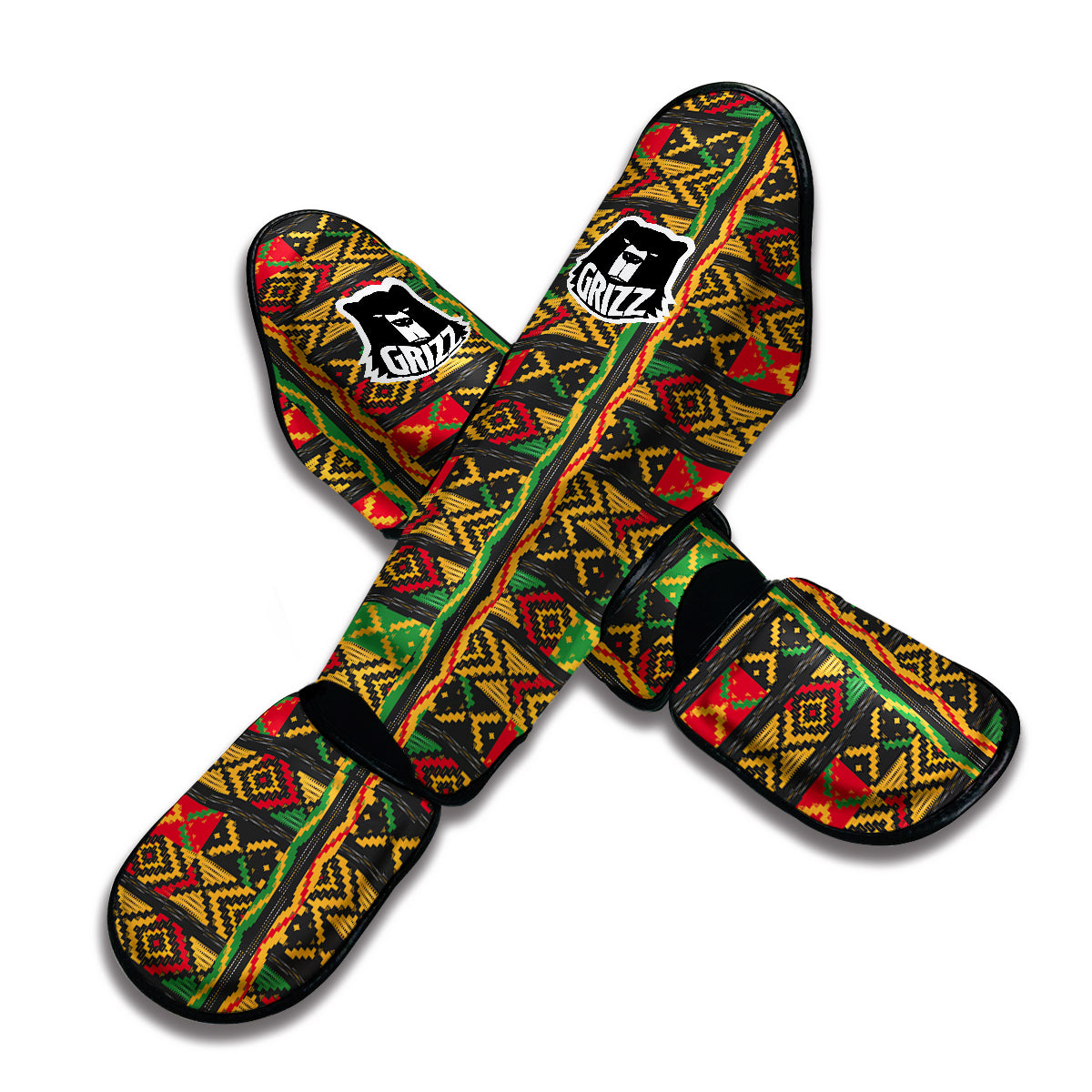 African Pattern Muay Thai Shin Guards-grizzshop