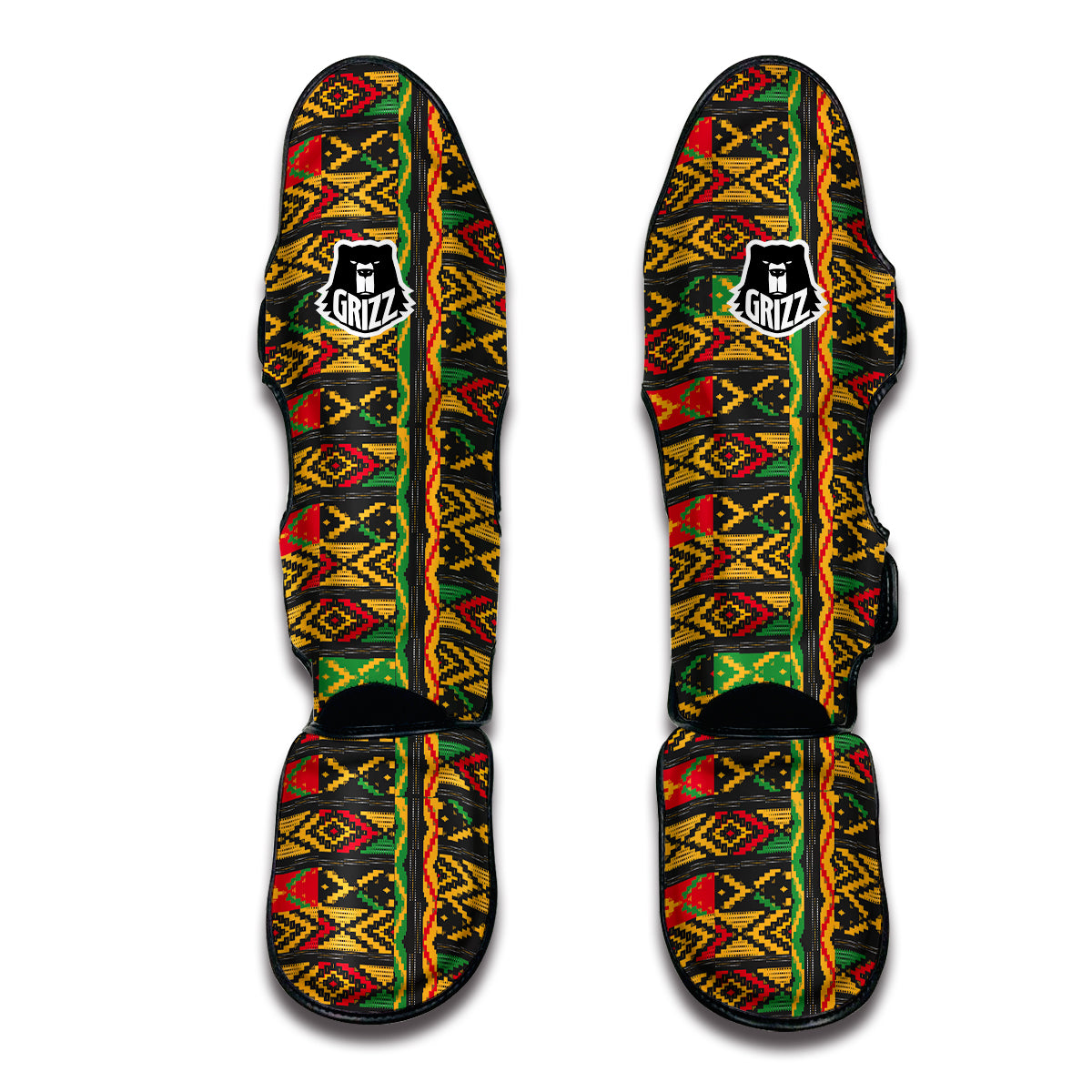 African Pattern Muay Thai Shin Guards-grizzshop