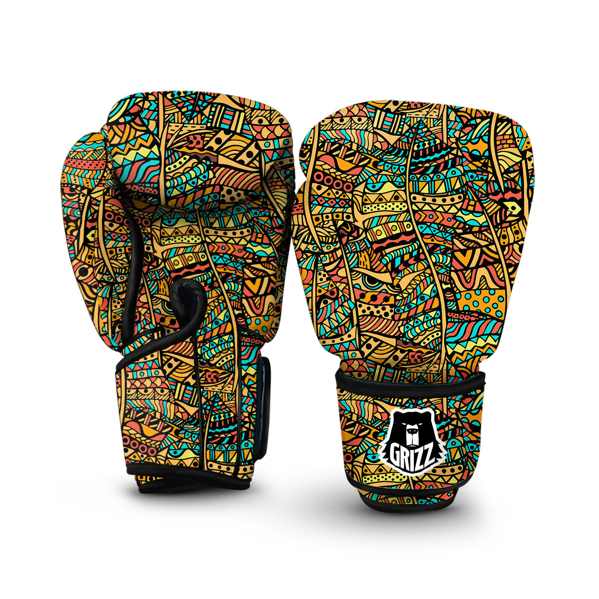 African Pattern Print Boxing Gloves-grizzshop