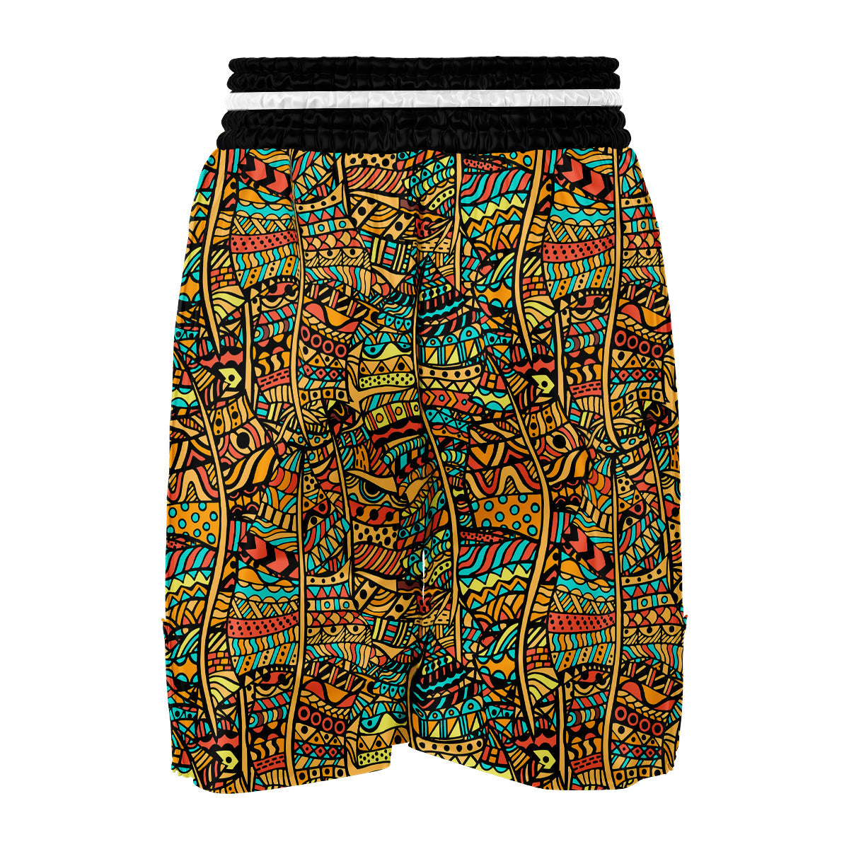 African Pattern Print Boxing Shorts-grizzshop