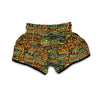 African Pattern Print Muay Thai Boxing Shorts-grizzshop