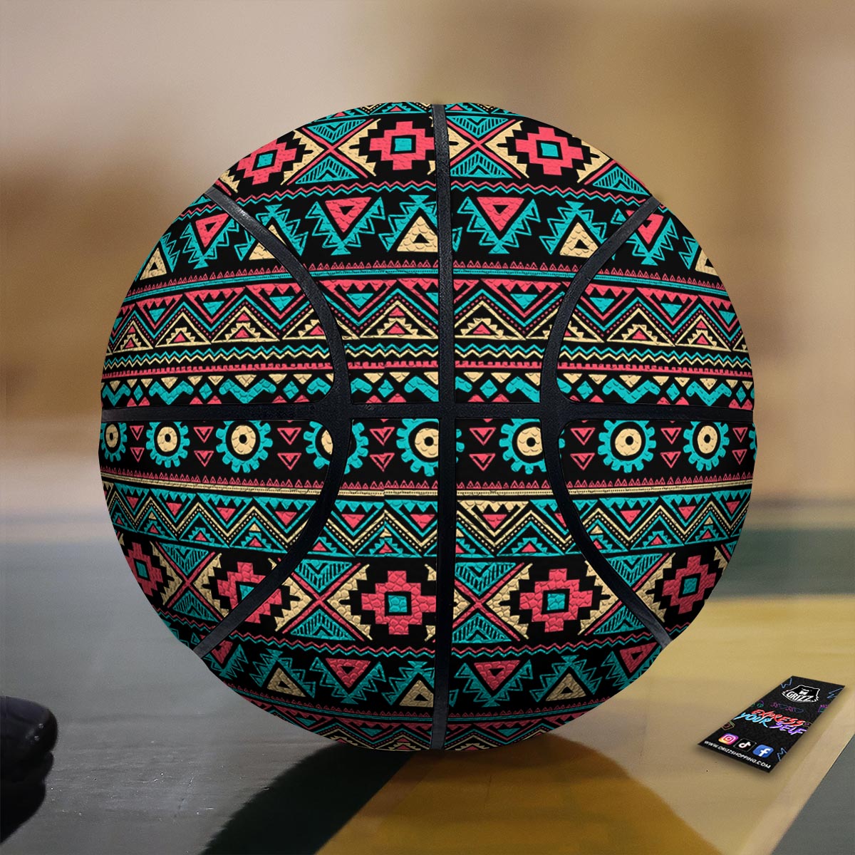African Tribal Ethnic Print Pattern Basketball