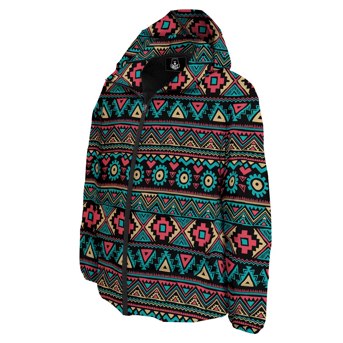 African Tribal Ethnic Print Pattern Down Jacket-grizzshop
