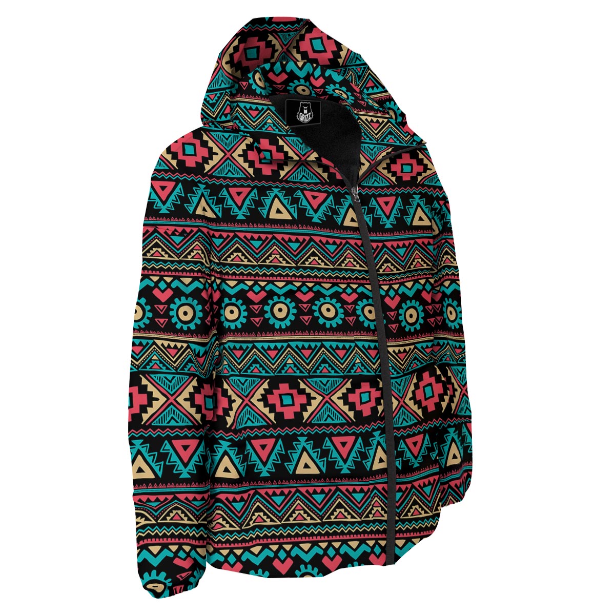 African Tribal Ethnic Print Pattern Down Jacket-grizzshop