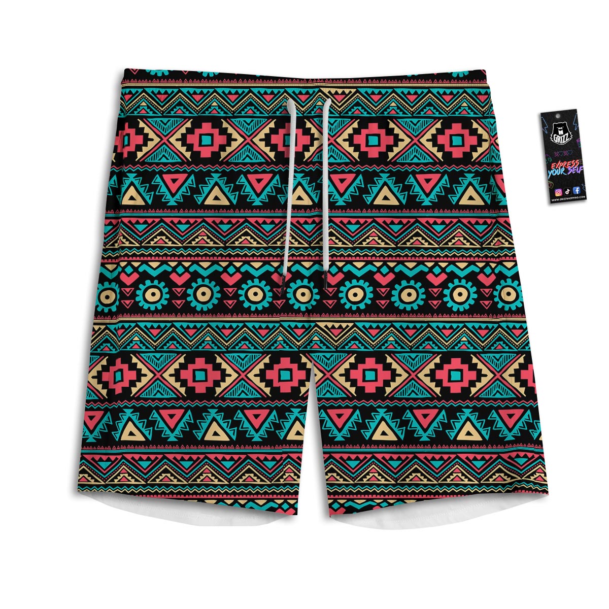 African Tribal Ethnic Print Pattern Men's Athletic Shorts