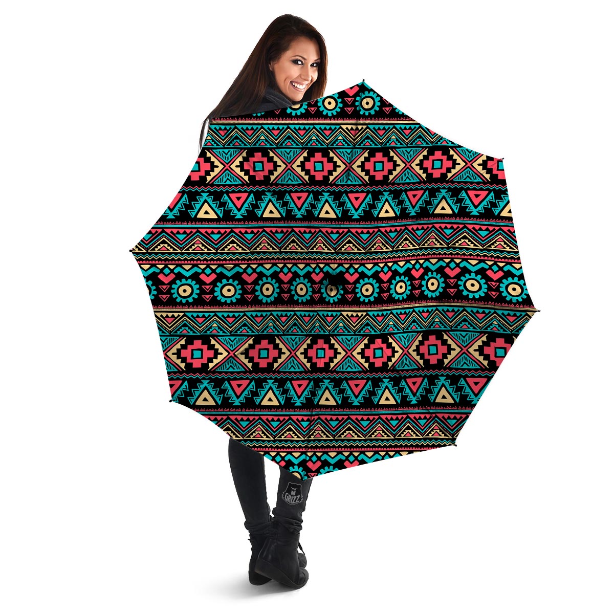 African Tribal Ethnic Print Pattern Umbrella-grizzshop