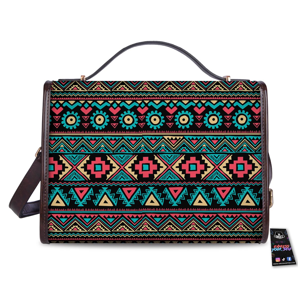 African Tribal Ethnic Print Pattern Women's Satchel Bag-grizzshop