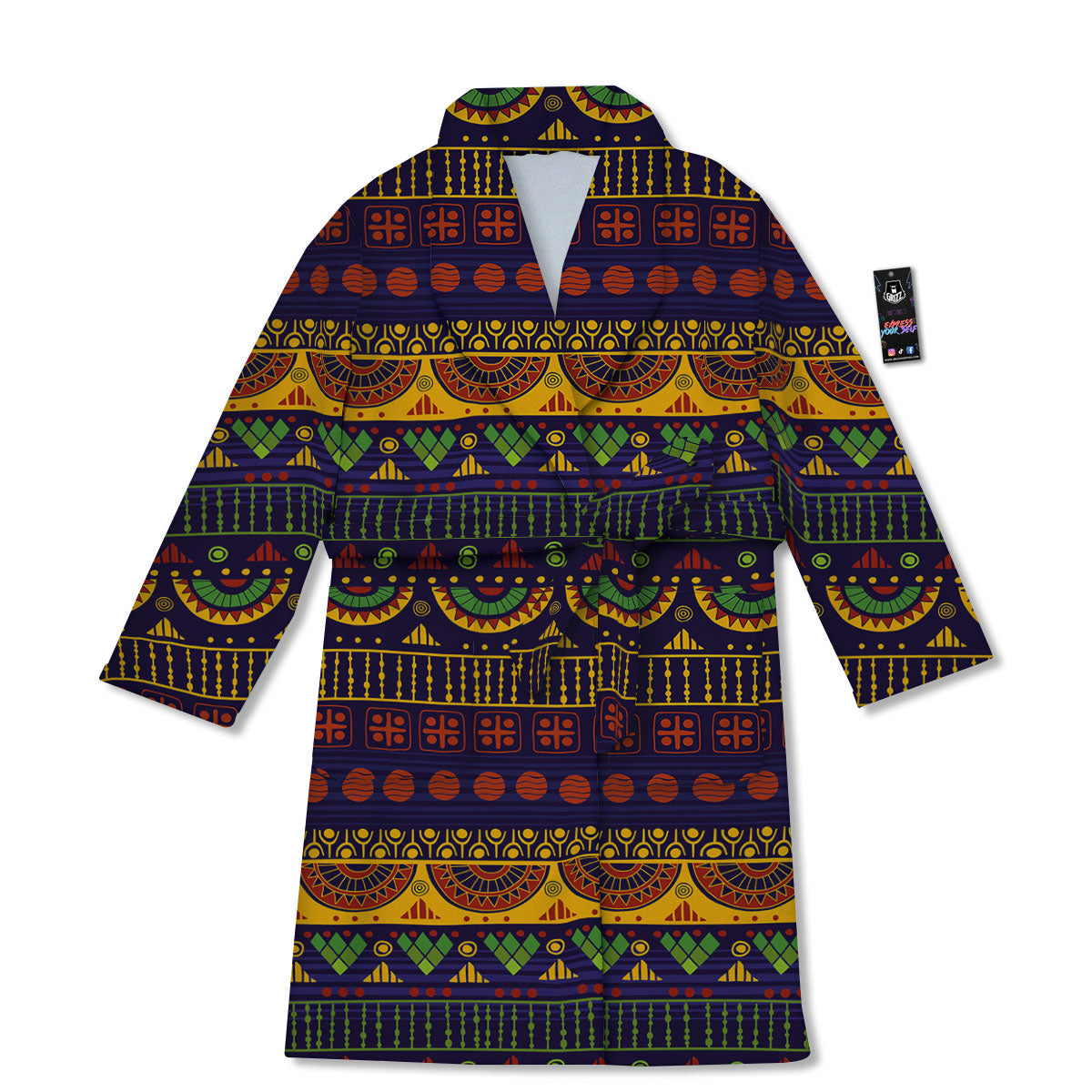 African Tribal Native Print Pattern Bathrobe-grizzshop