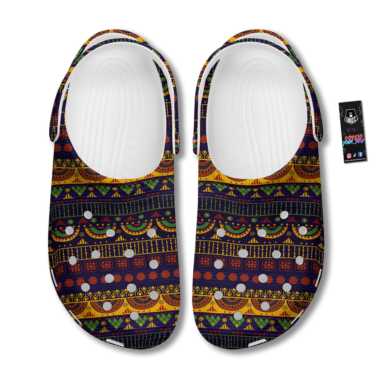 African Tribal Native Print Pattern Clog-grizzshop