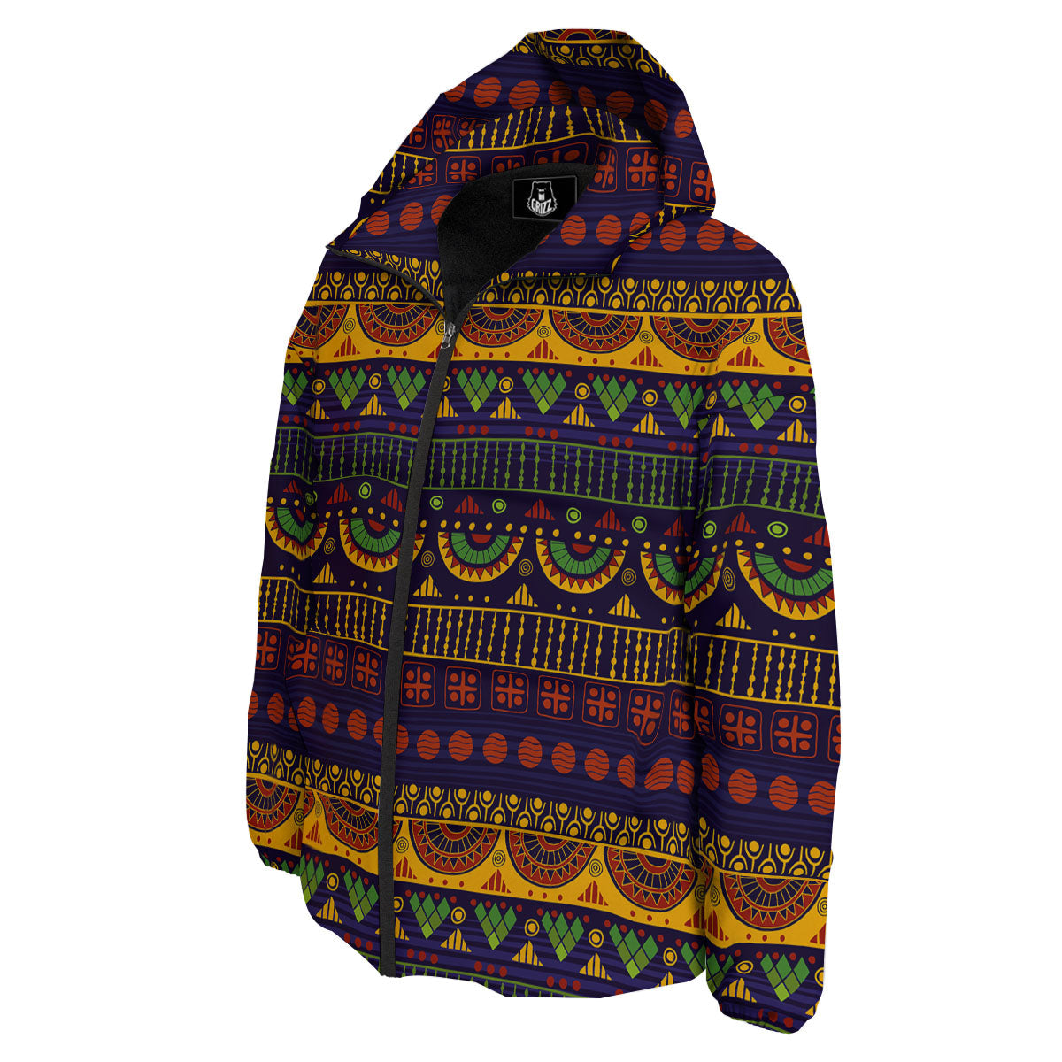 African Tribal Native Print Pattern Down Jacket-grizzshop