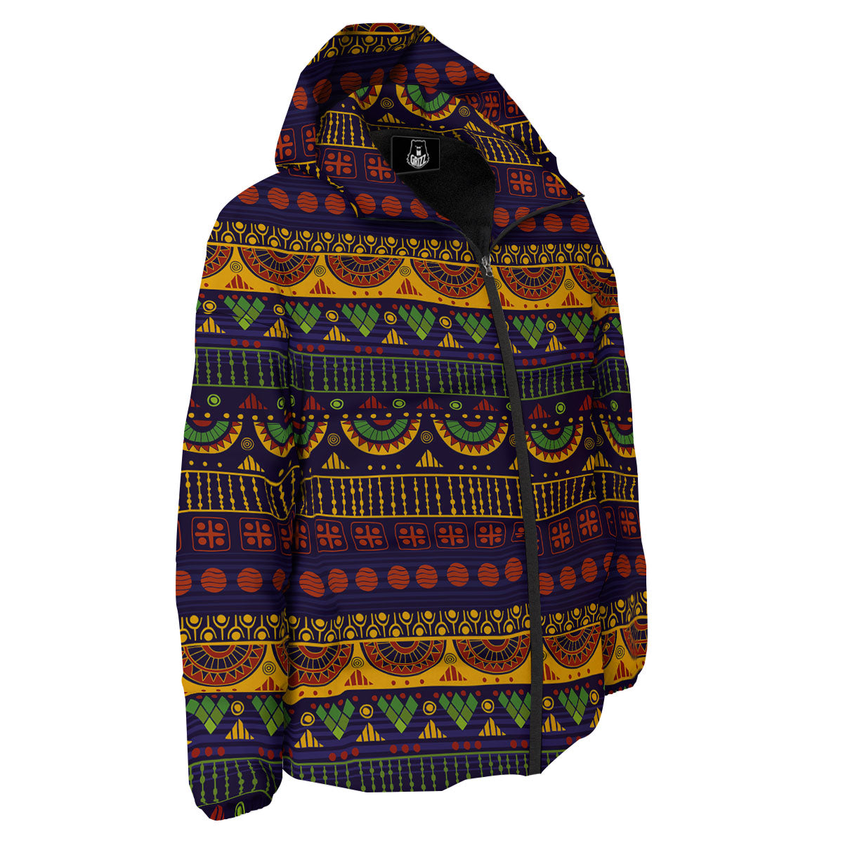 African Tribal Native Print Pattern Down Jacket-grizzshop
