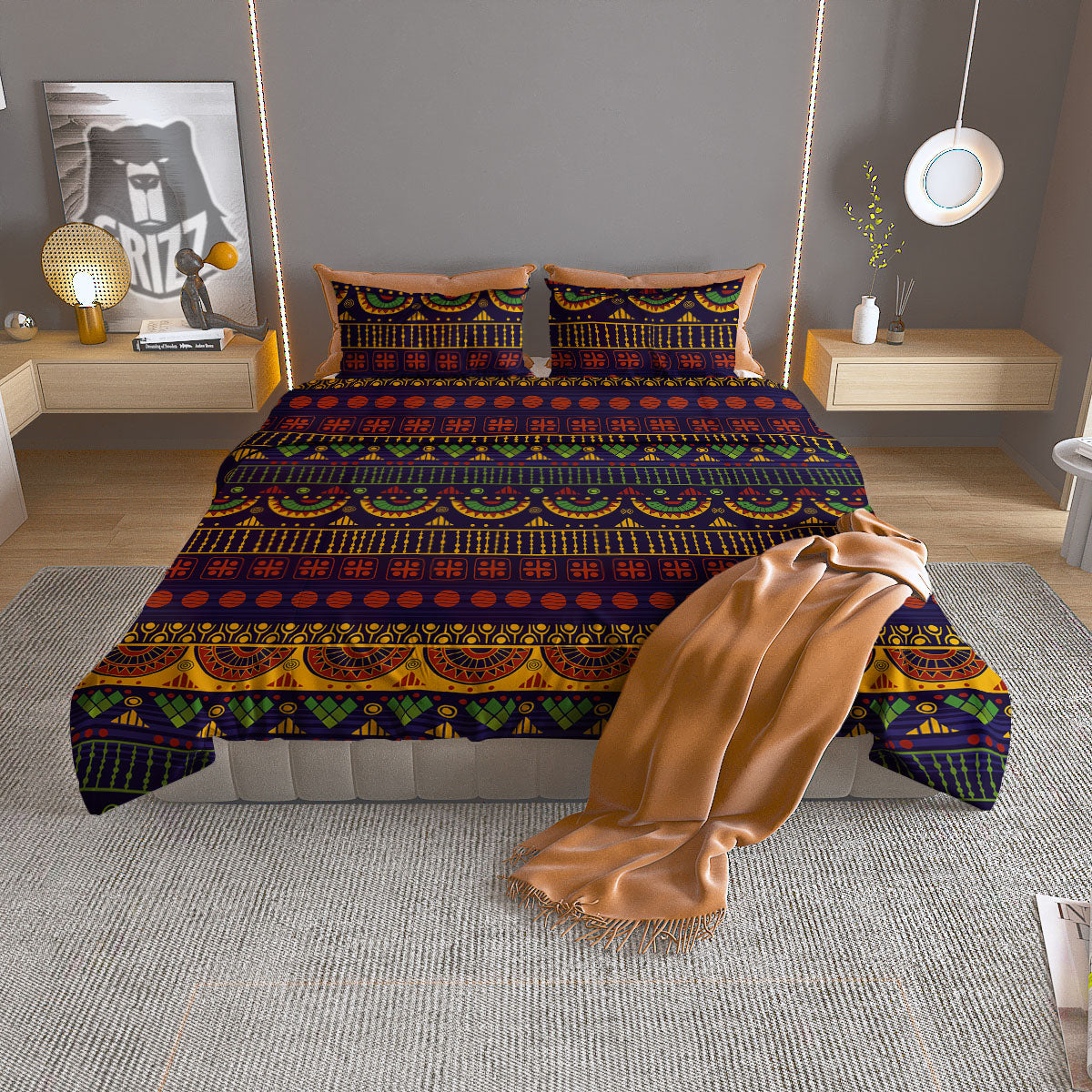 African Tribal Native Print Pattern Duvet Cover Bedding Set