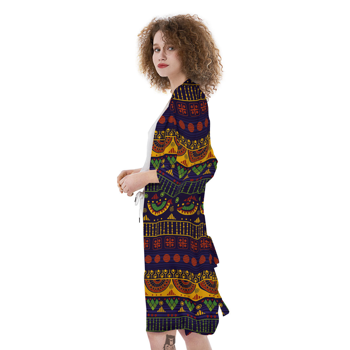 African Tribal Native Print Pattern Kimono-grizzshop