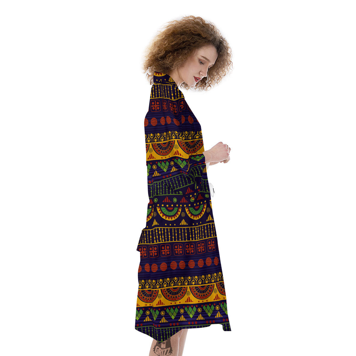 African Tribal Native Print Pattern Kimono-grizzshop
