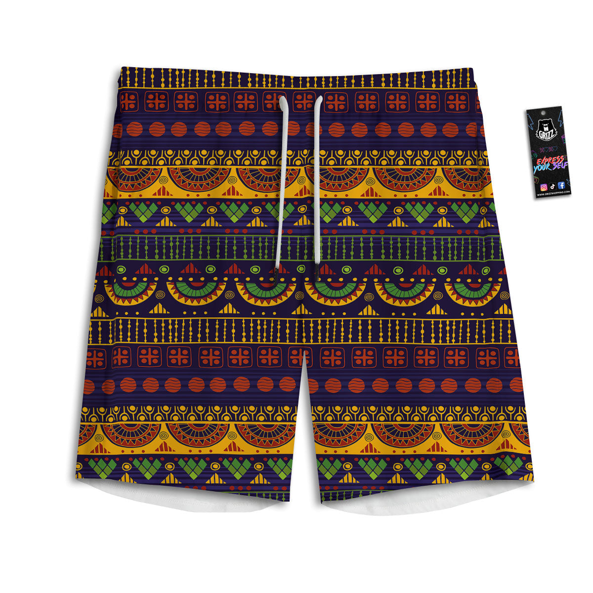 African Tribal Native Print Pattern Men's Athletic Shorts