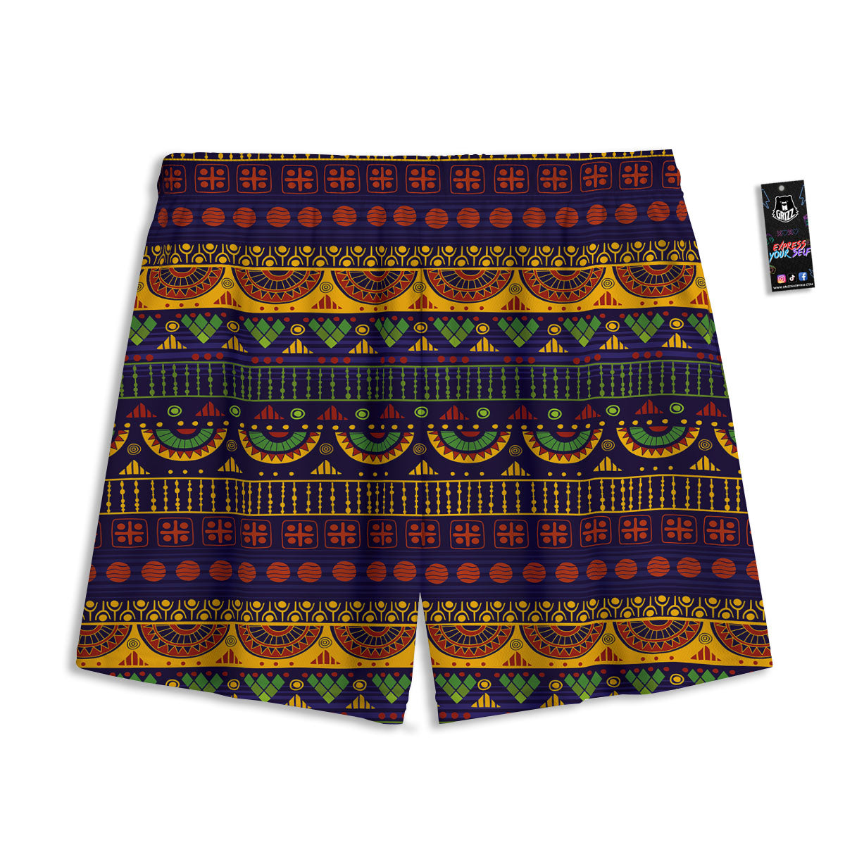 African Tribal Native Print Pattern Mesh Shorts