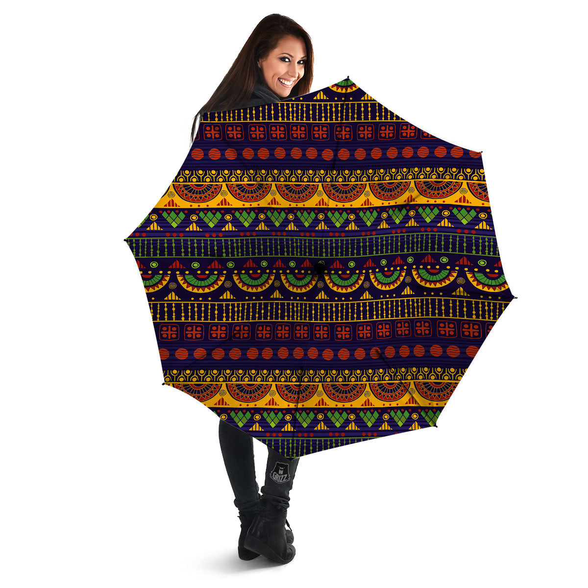 African Tribal Native Print Pattern Umbrella-grizzshop