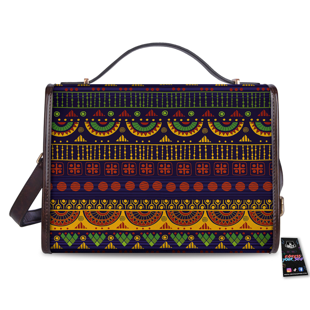 African Tribal Native Print Pattern Women's Satchel Bag-grizzshop