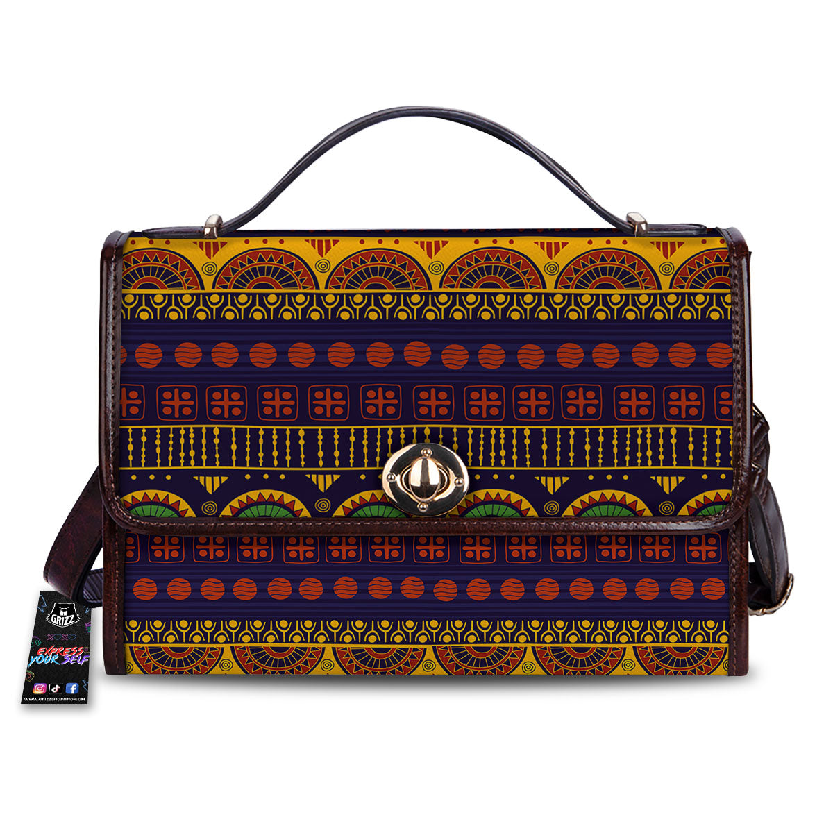 African Tribal Native Print Pattern Women's Satchel Bag-grizzshop