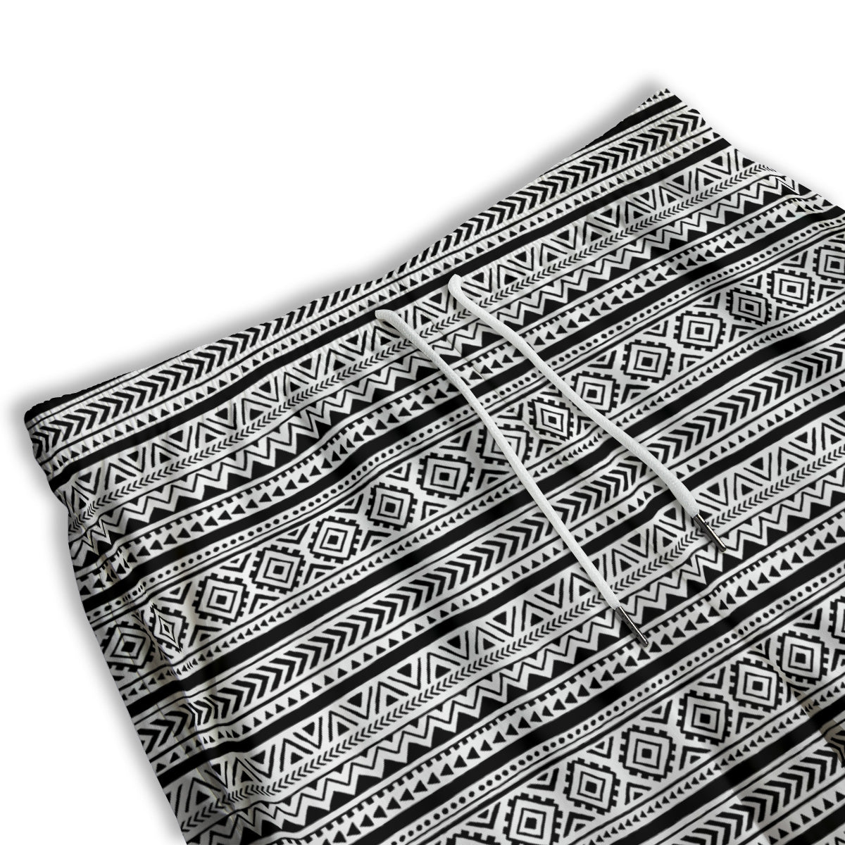 African Tribal White And Black Print Men's Athletic Shorts