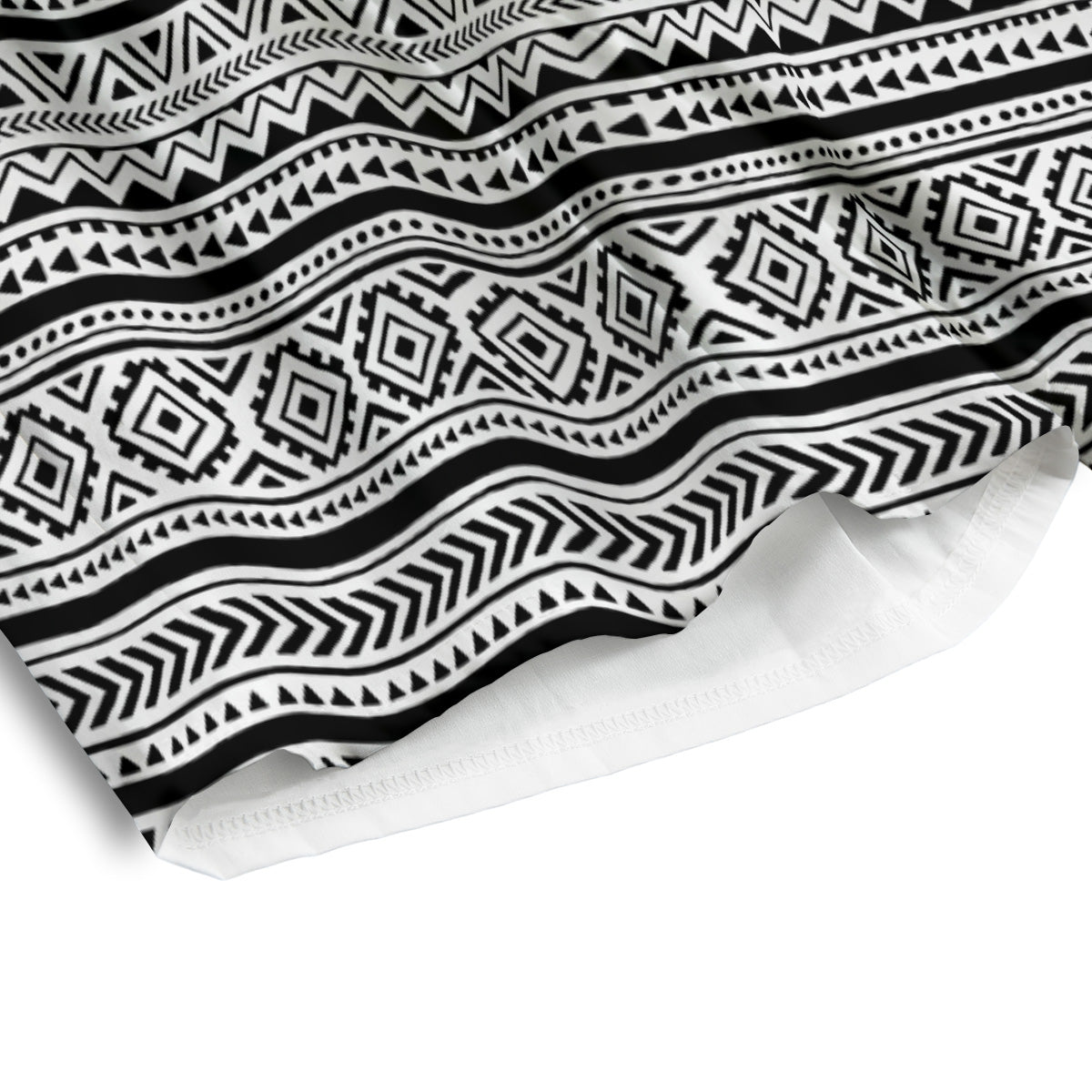 African Tribal White And Black Print Men's Athletic Shorts