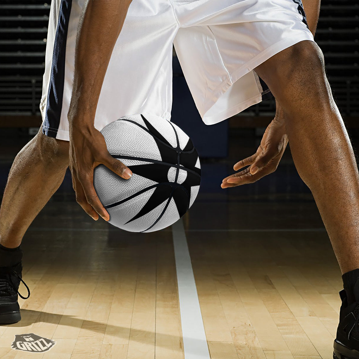 African Adinkra Symbols White And Black Basketball