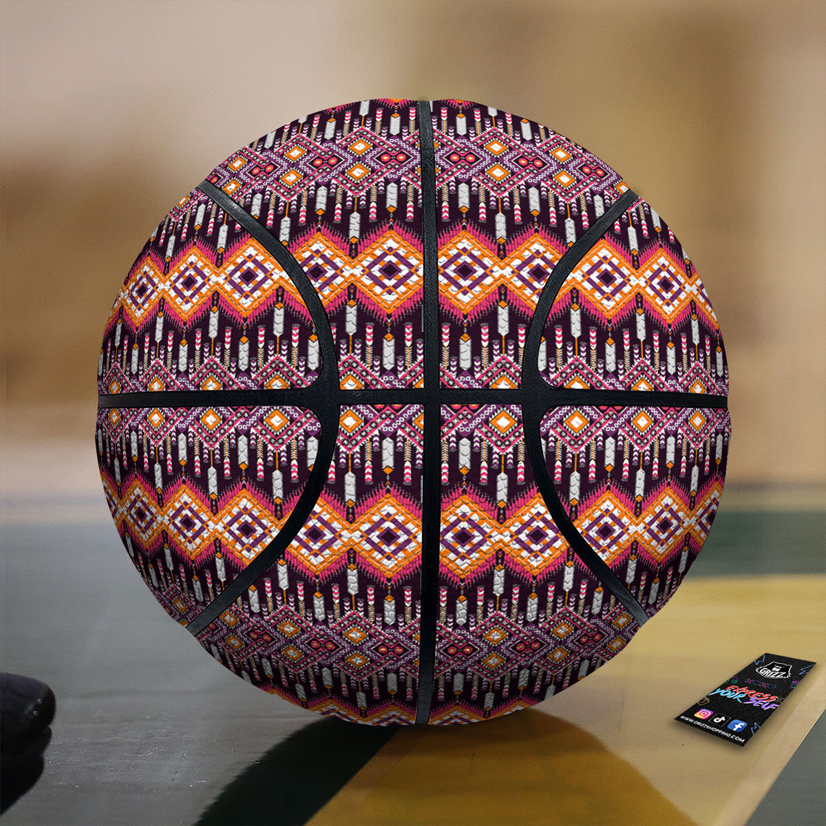 African Dashiki Black And Purple Print Basketball